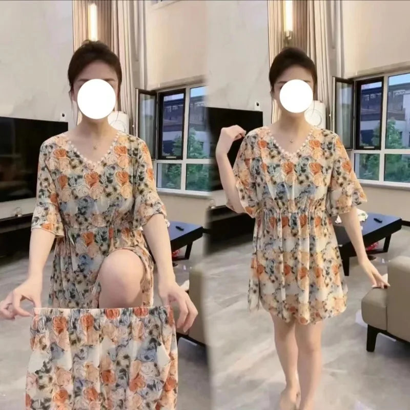 618 Fashion Casual Simplicity Elegant Trend Ladies Dresses Suit Summer New Style Pullover Two Piece Shorts and Skirt Set